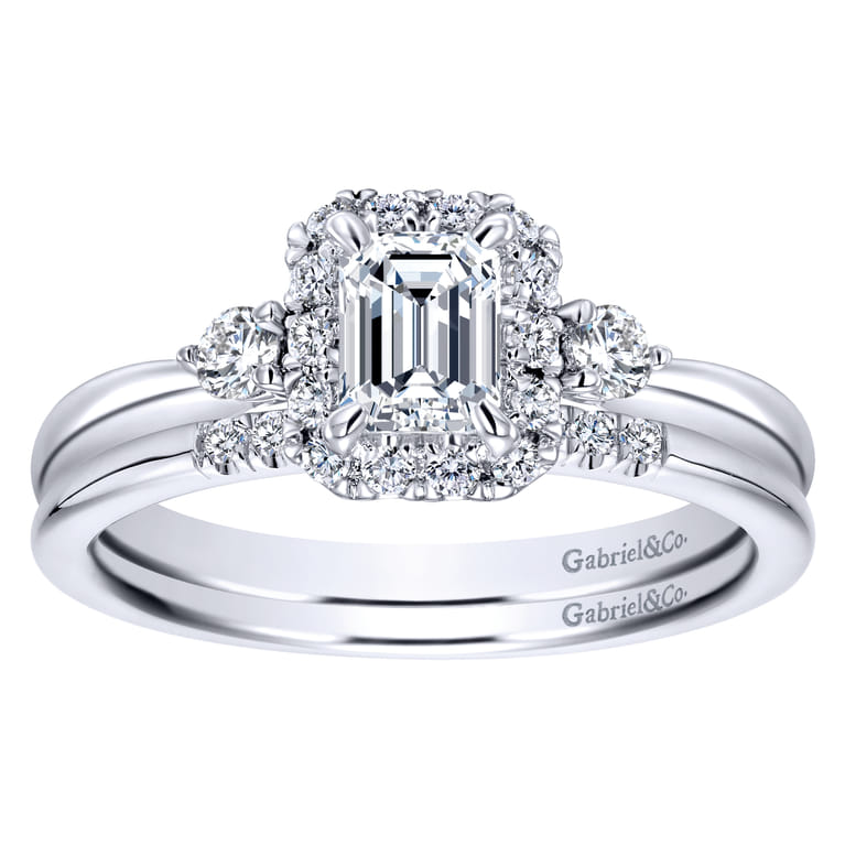 14K White Gold  Matching Wedding Band - 0.05 ct - Shot 4