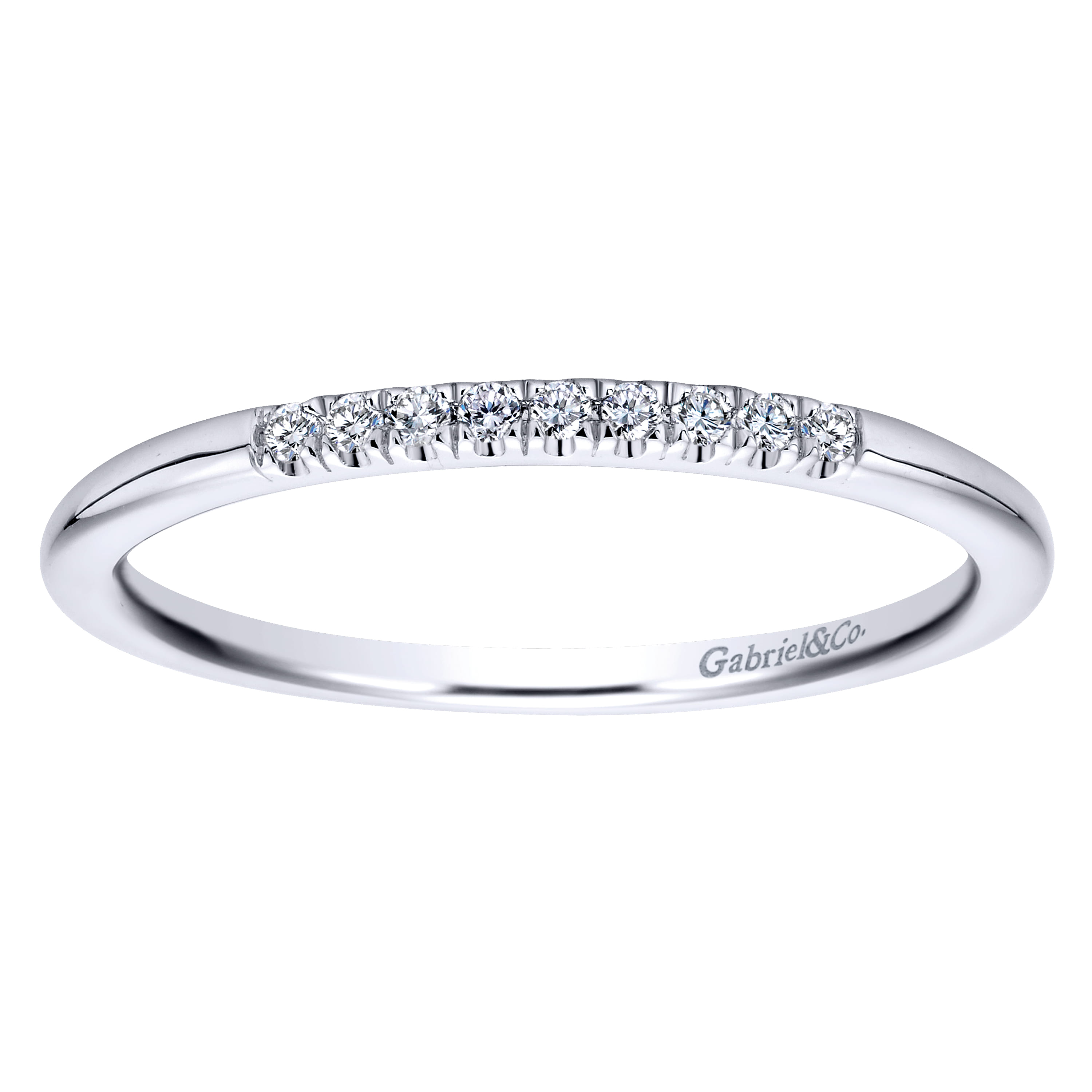 14K White Gold  Matching Wedding Band - 0.05 ct - Shot 5