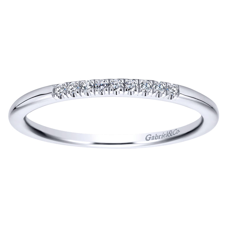 14K White Gold  Matching Wedding Band - 0.05 ct - Shot 5
