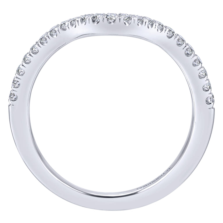 14K White Gold Matching Wedding Band - 0.19 ct - Shot 2