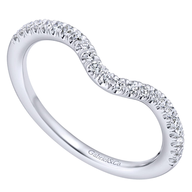 14K White Gold Matching Wedding Band - 0.19 ct - Shot 3