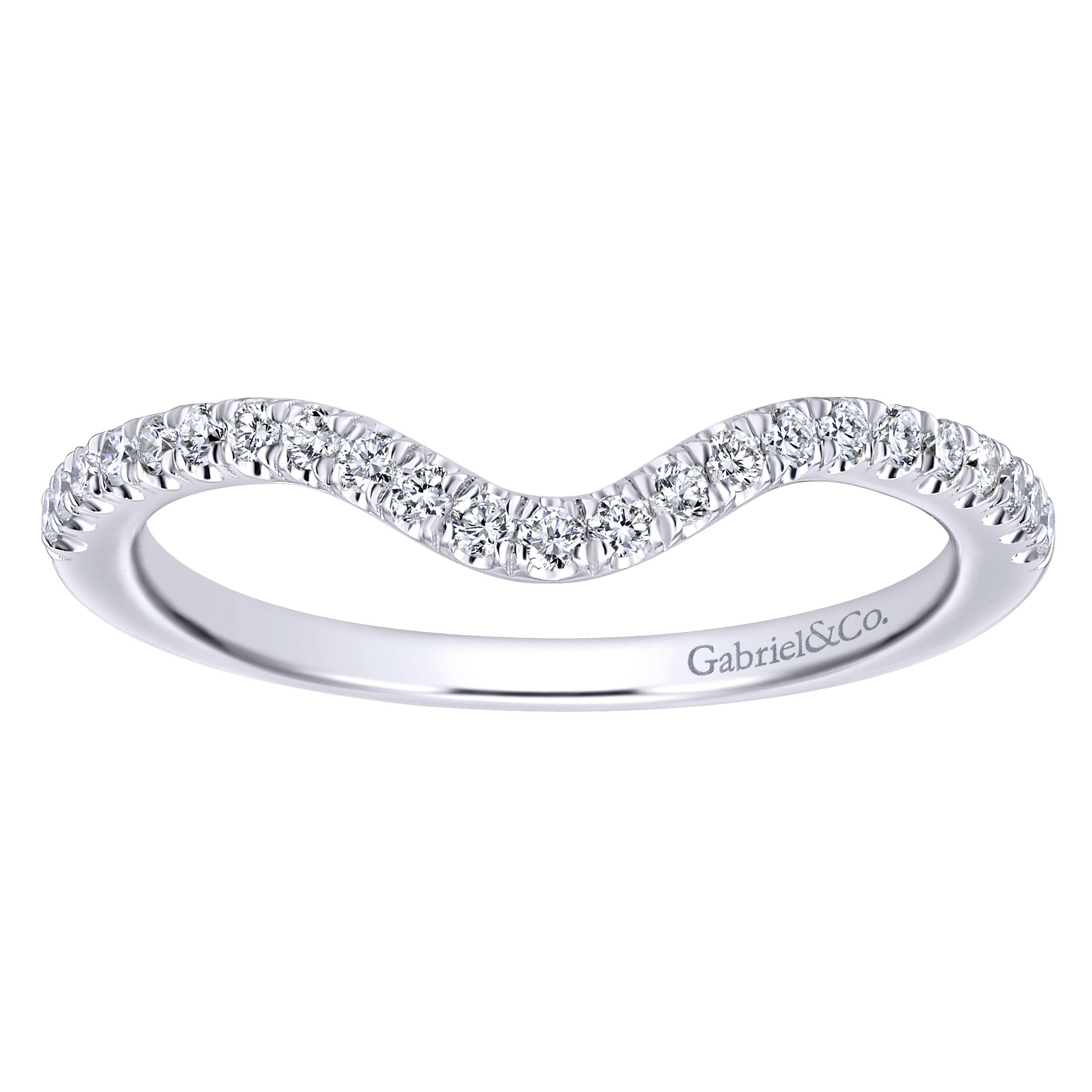 14K White Gold Matching Wedding Band - 0.19 ct - Shot 5
