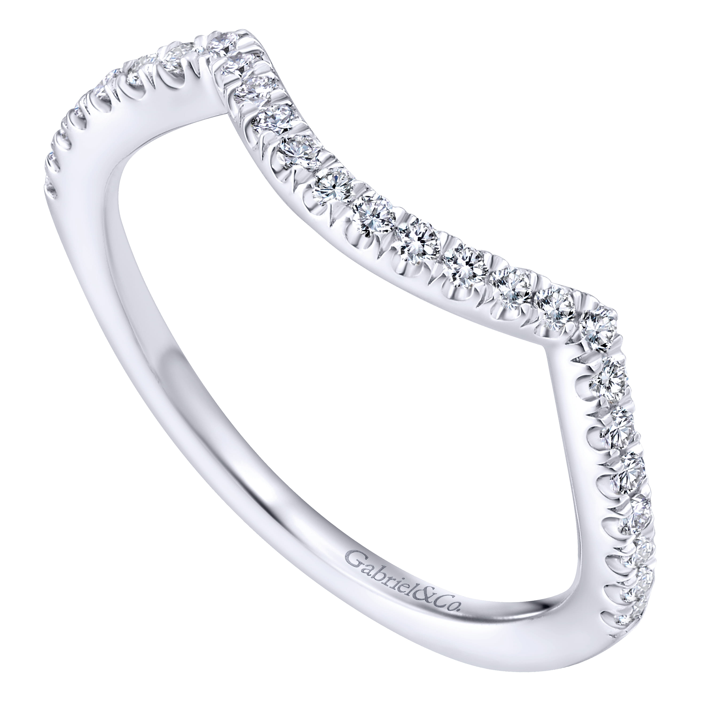 14K White Gold Matching Wedding Band - 0.21 ct - Shot 3