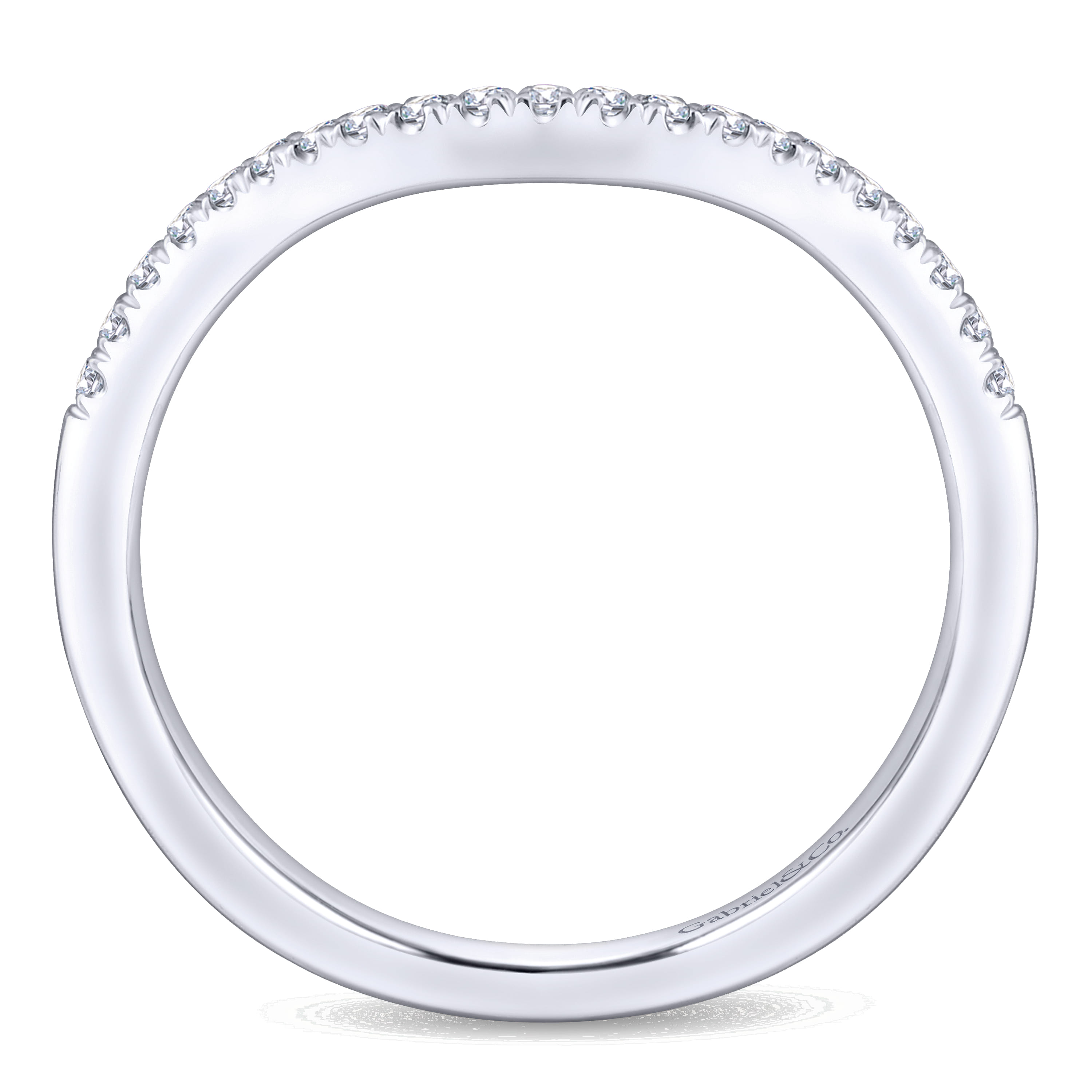 14K White Gold Matching Wedding Band - 0.14 ct - Shot 2