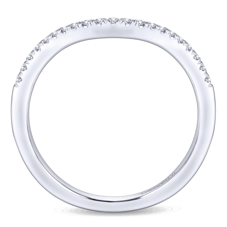 14K White Gold Matching Wedding Band - 0.14 ct - Shot 2