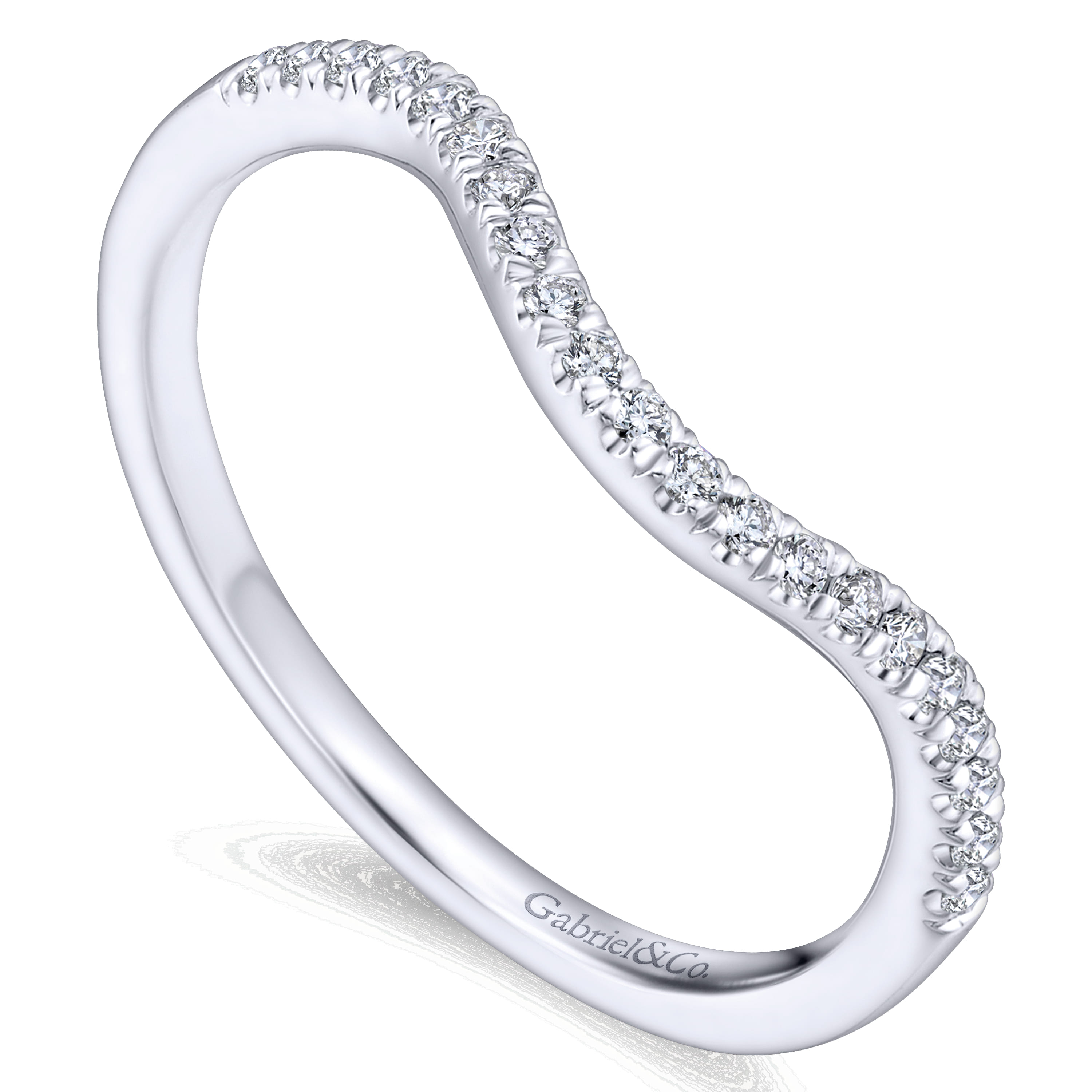 14K White Gold Matching Wedding Band - 0.14 ct - Shot 3