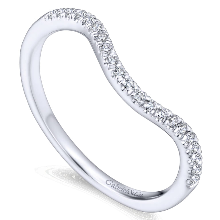 14K White Gold Matching Wedding Band - 0.14 ct - Shot 3