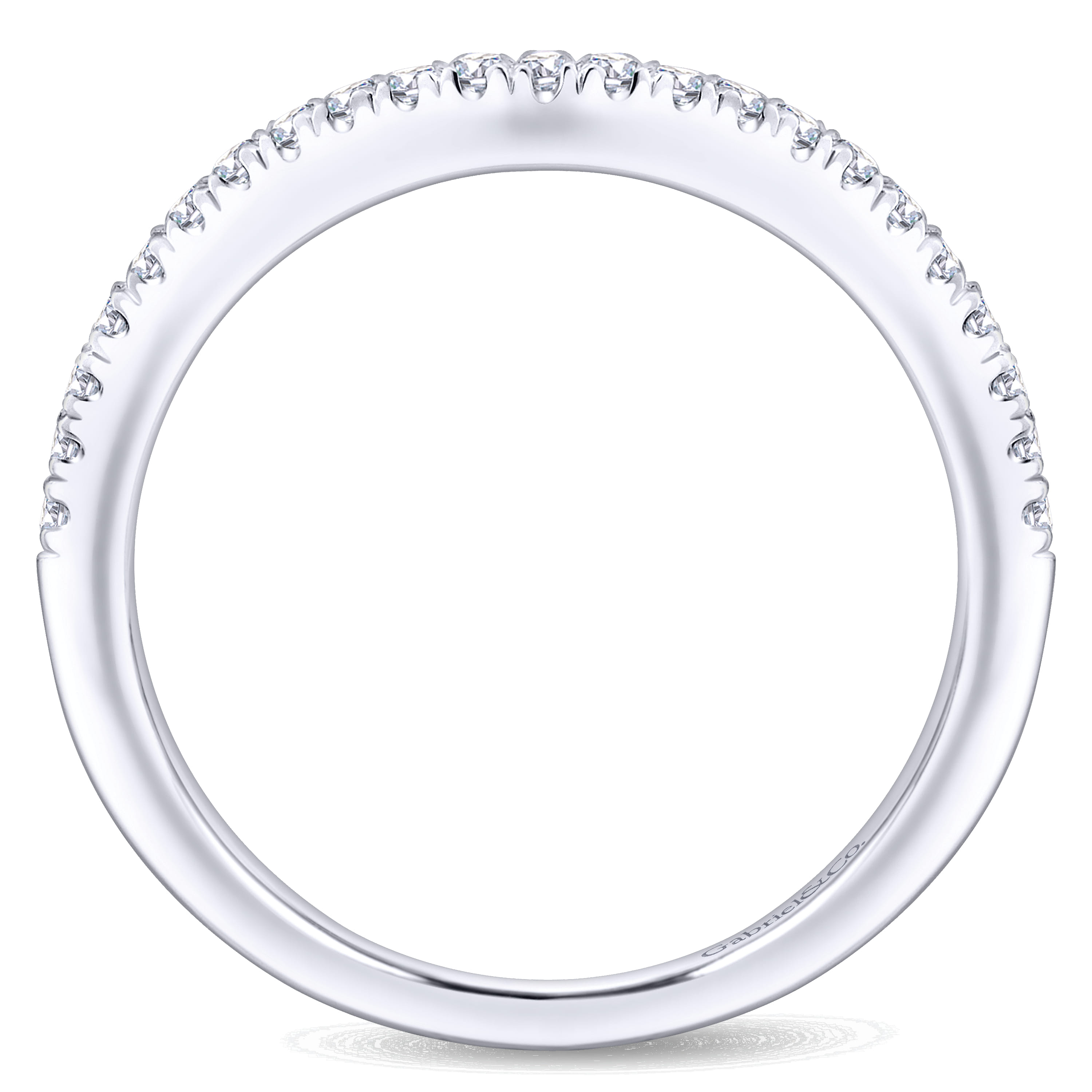 14K White Gold Matching Wedding Band - 0.19 ct - Shot 2