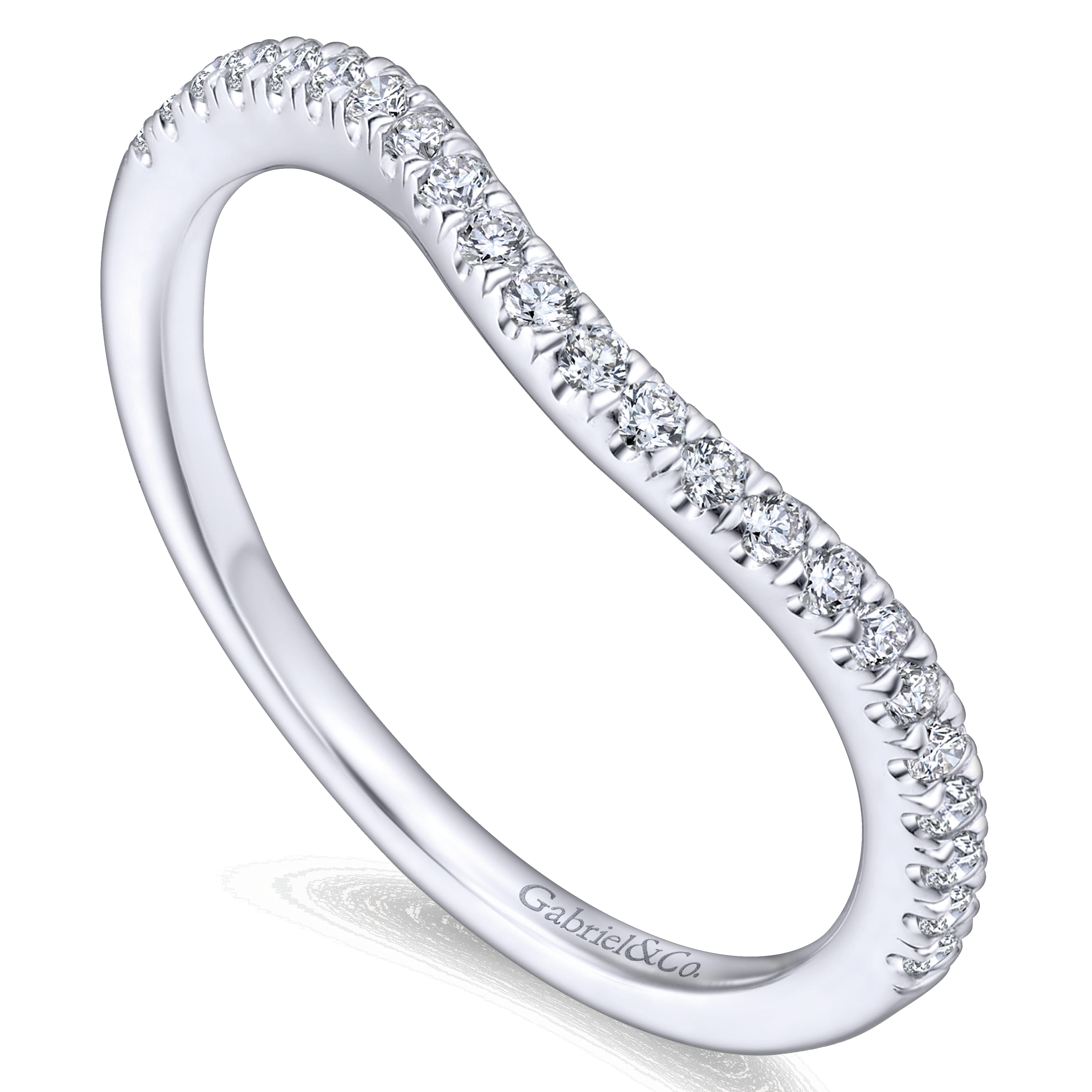 14K White Gold Matching Wedding Band - 0.19 ct - Shot 3