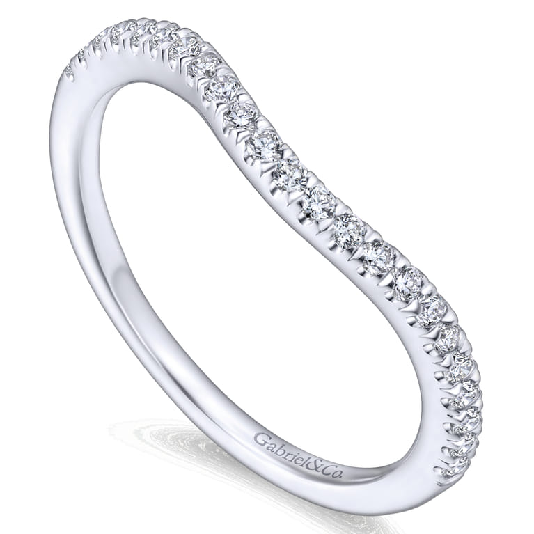 14K White Gold Matching Wedding Band - 0.19 ct - Shot 3