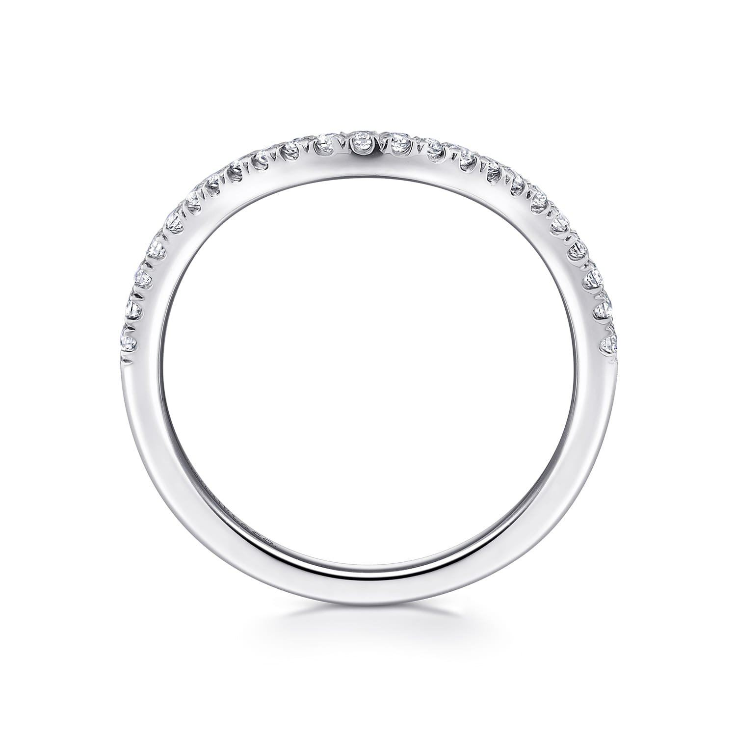 14K White Gold Matching Wedding Band - 0.16 ct - Shot 2