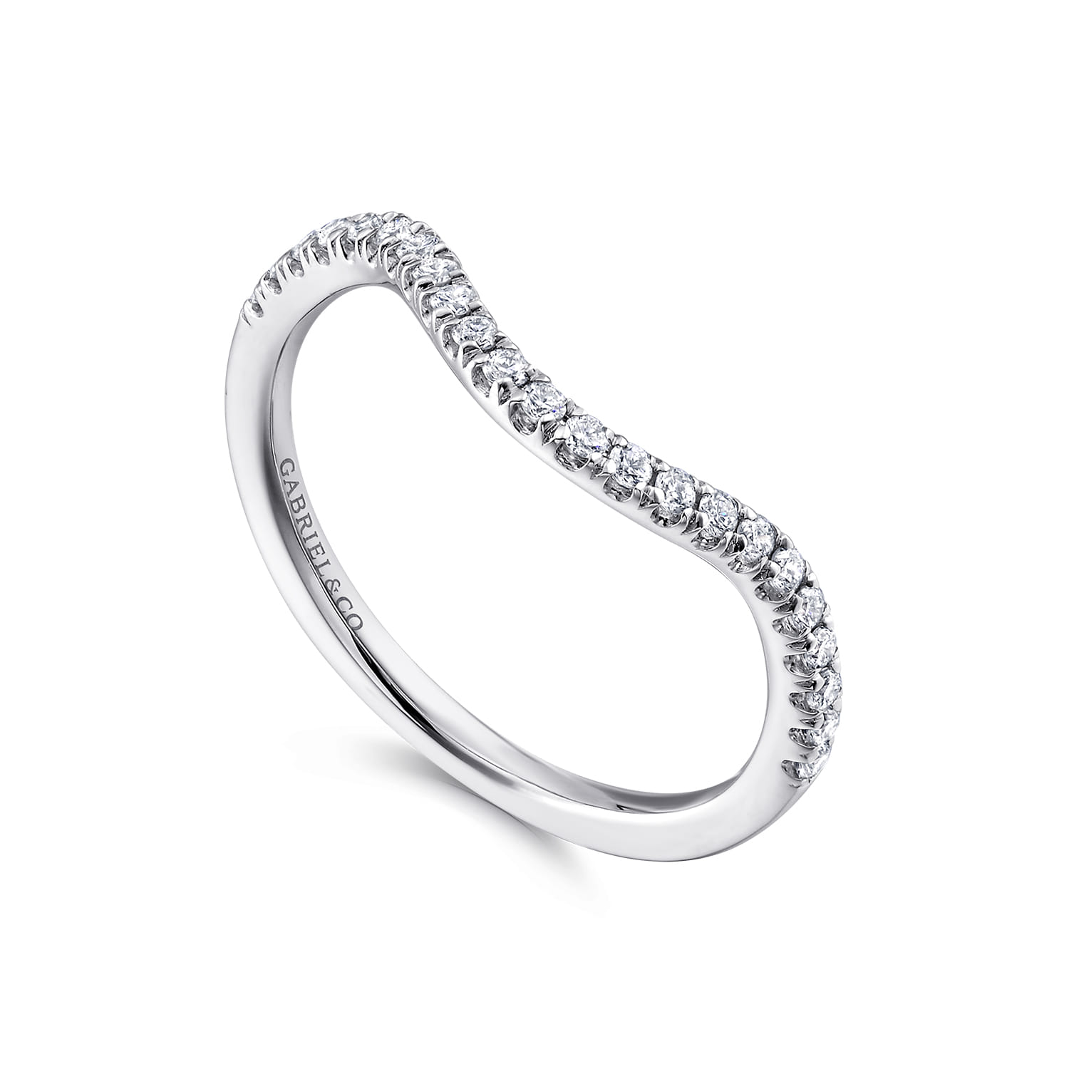 14K White Gold Matching Wedding Band - 0.16 ct - Shot 3