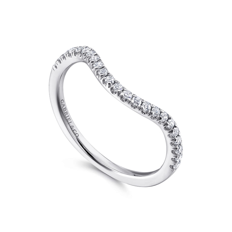 14K White Gold Matching Wedding Band - 0.16 ct - Shot 3