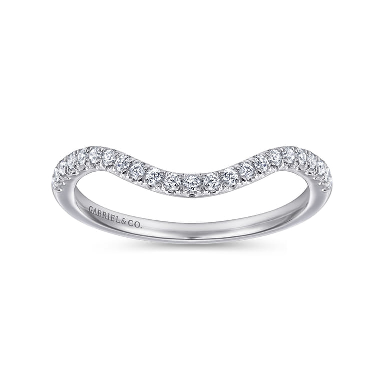 14K White Gold Matching Wedding Band - 0.16 ct - Shot 5