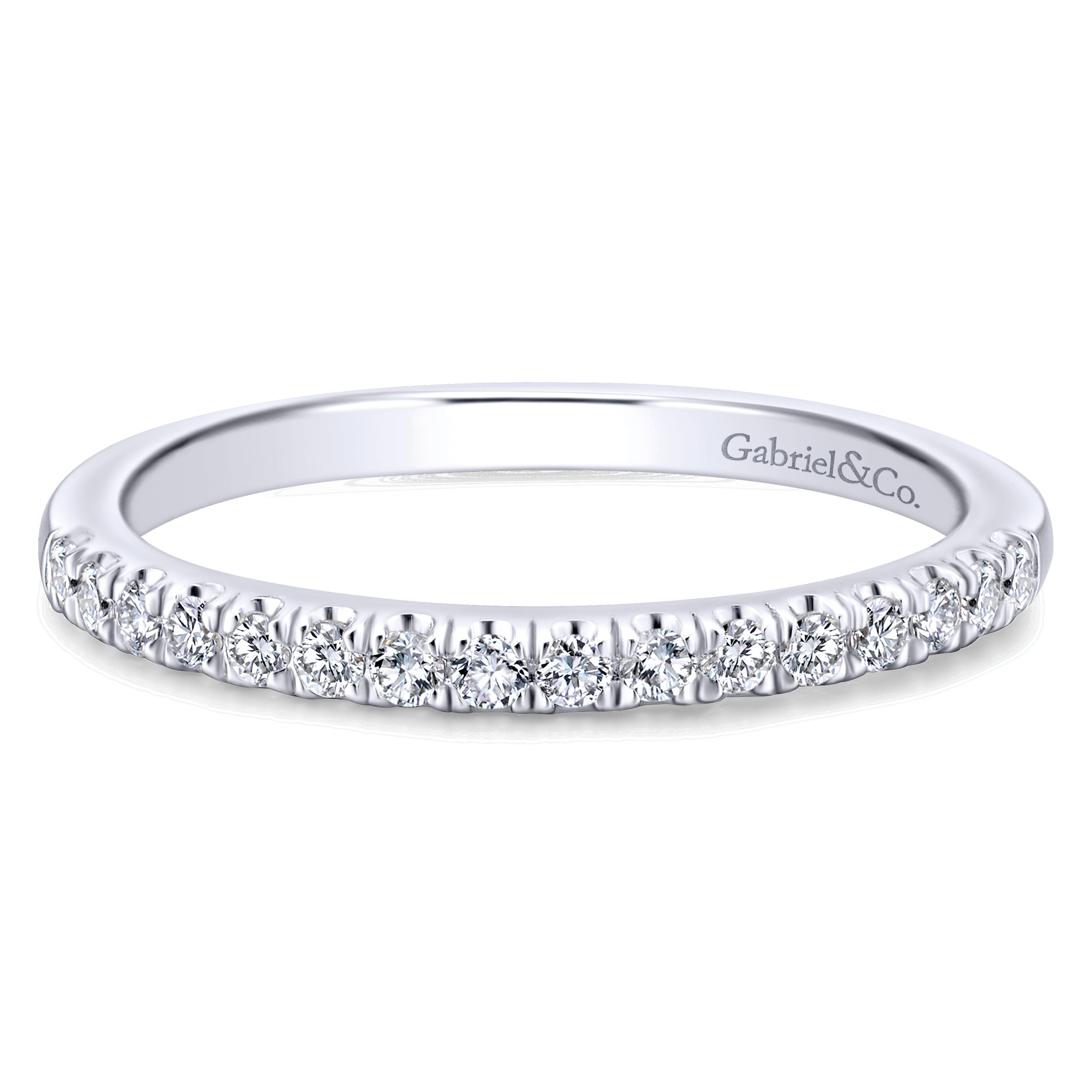 14K White Gold Matching Wedding Band - 0.2 ct - Shot 1