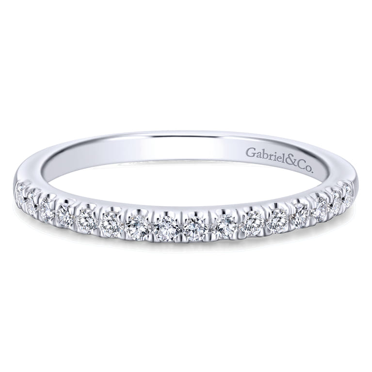 14K White Gold Matching Wedding Band - 0.2 ct - Shot 1
