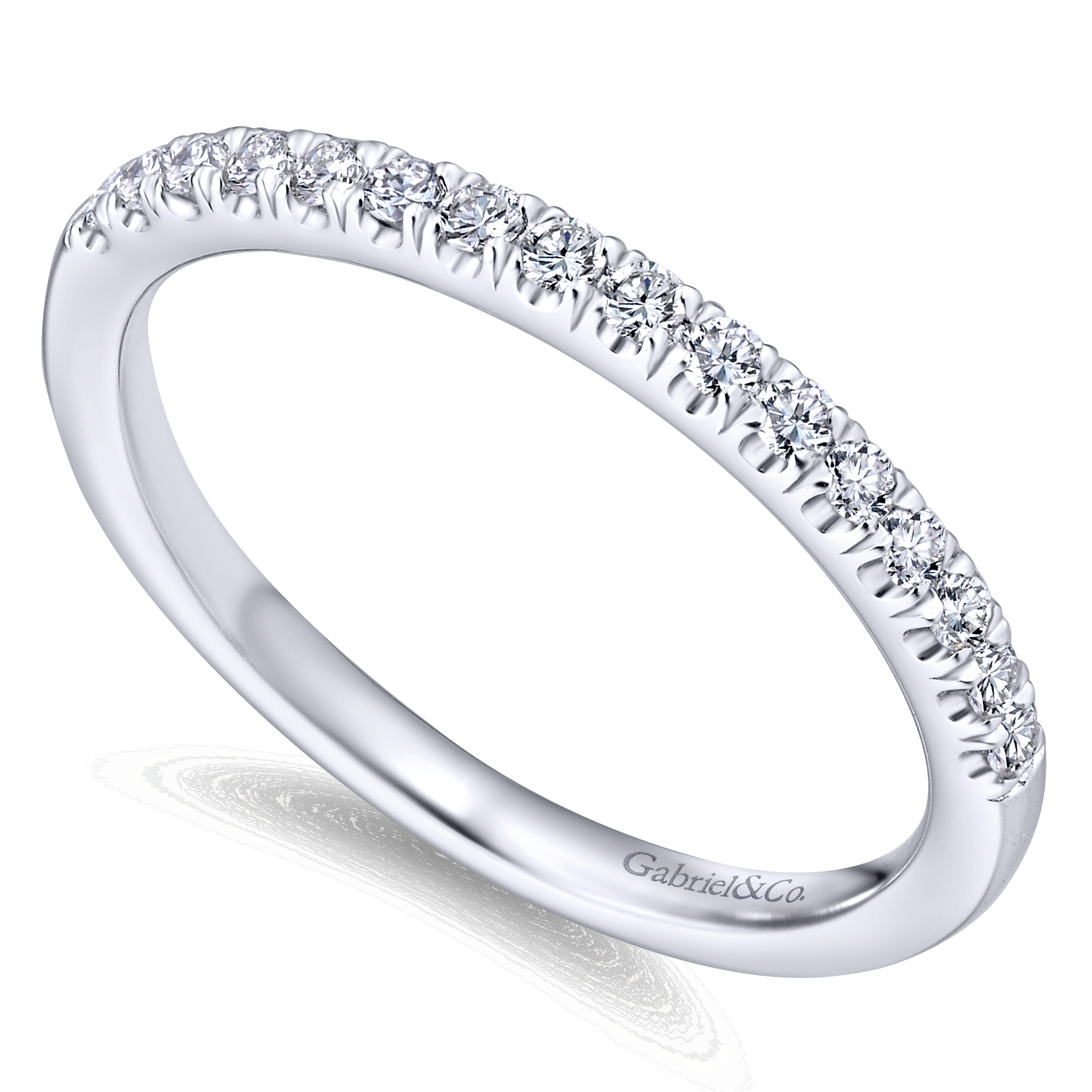 14K White Gold Matching Wedding Band - 0.2 ct - Shot 3