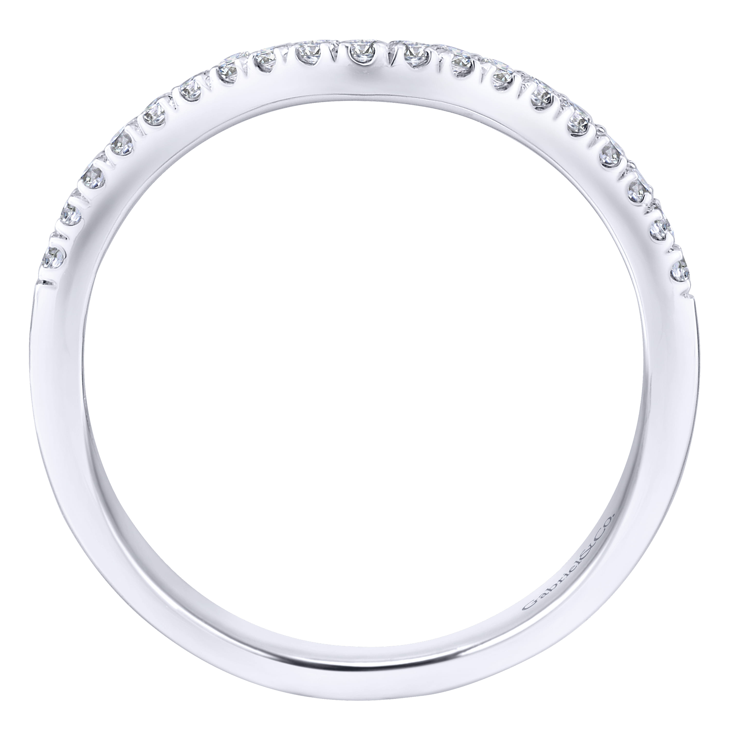 14K White Gold Matching Wedding Band - 0.16 ct - Shot 2