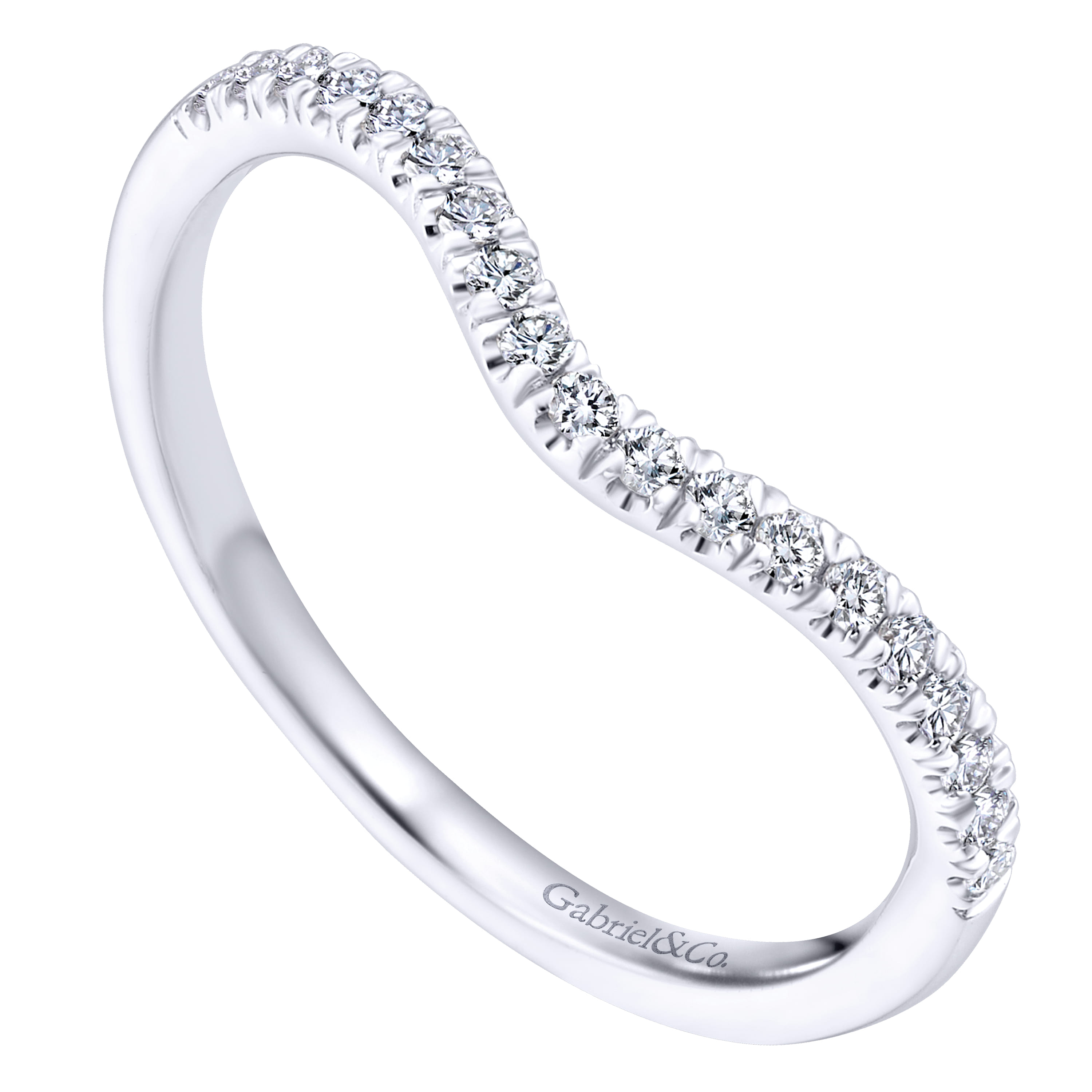 14K White Gold Matching Wedding Band - 0.16 ct - Shot 3