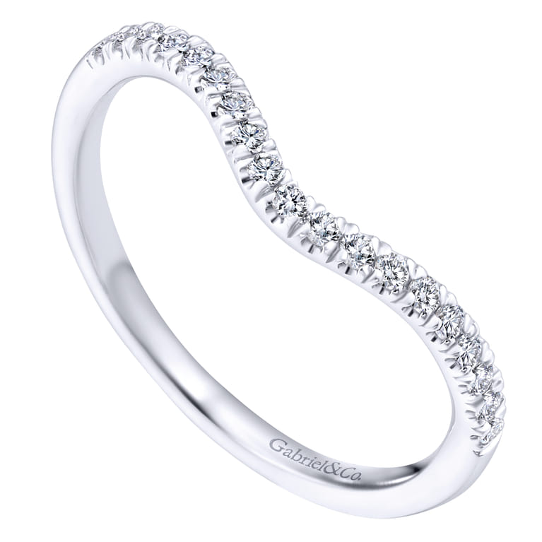 14K White Gold Matching Wedding Band - 0.16 ct - Shot 3