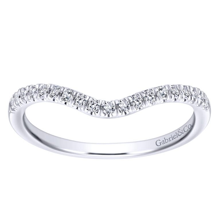 14K White Gold Matching Wedding Band - 0.16 ct - Shot 5