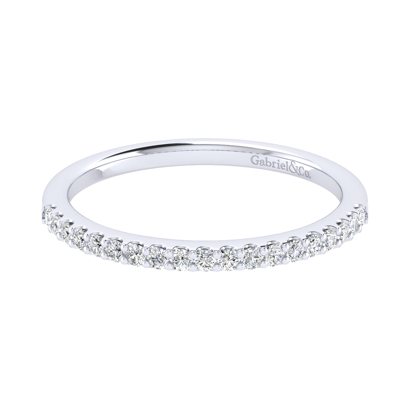 14K White Gold Matching Wedding Band - Shot 1