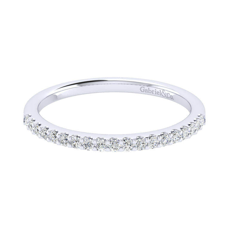 14K White Gold Matching Wedding Band - Shot 1