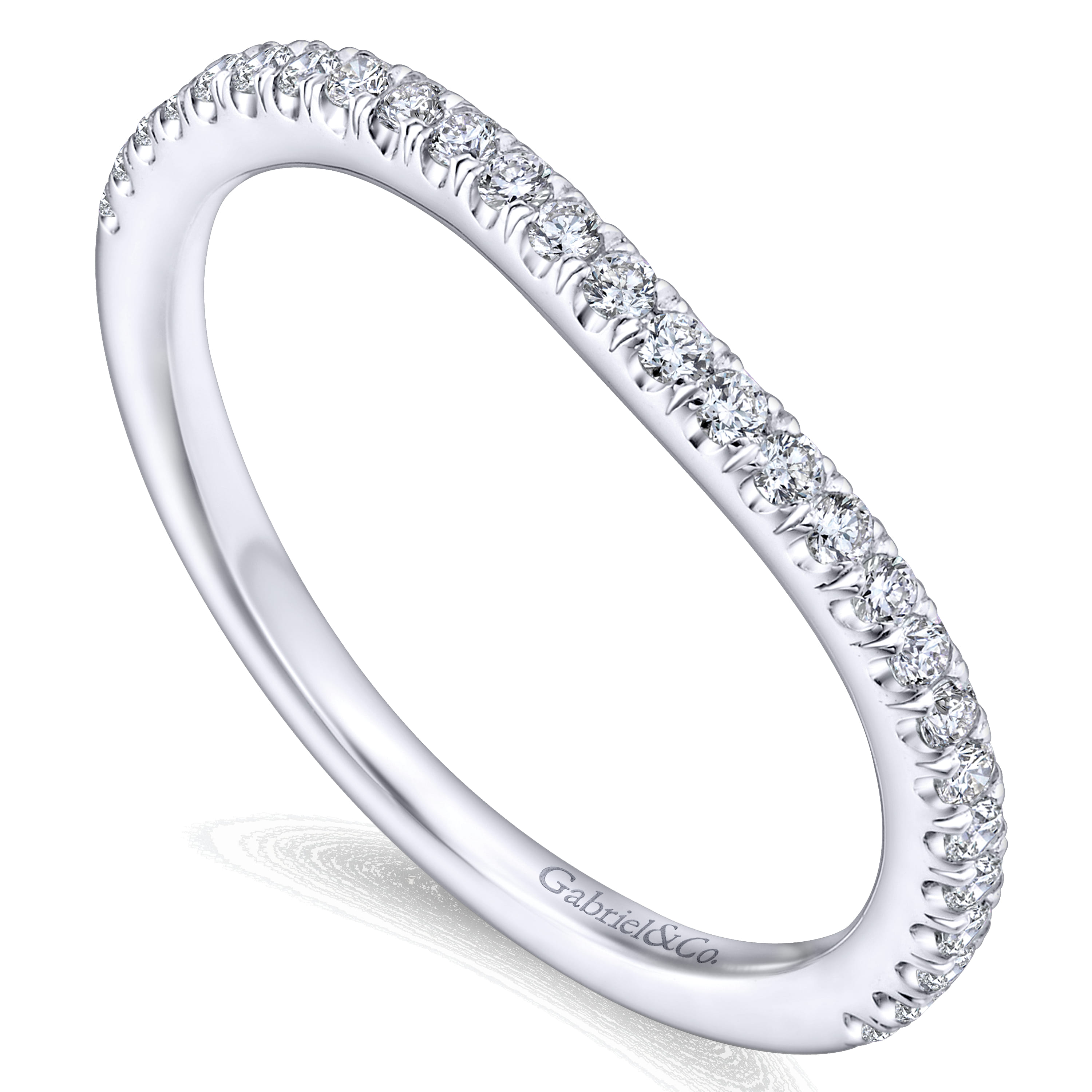 14K White Gold Matching Wedding Band - 0.22 ct - Shot 3