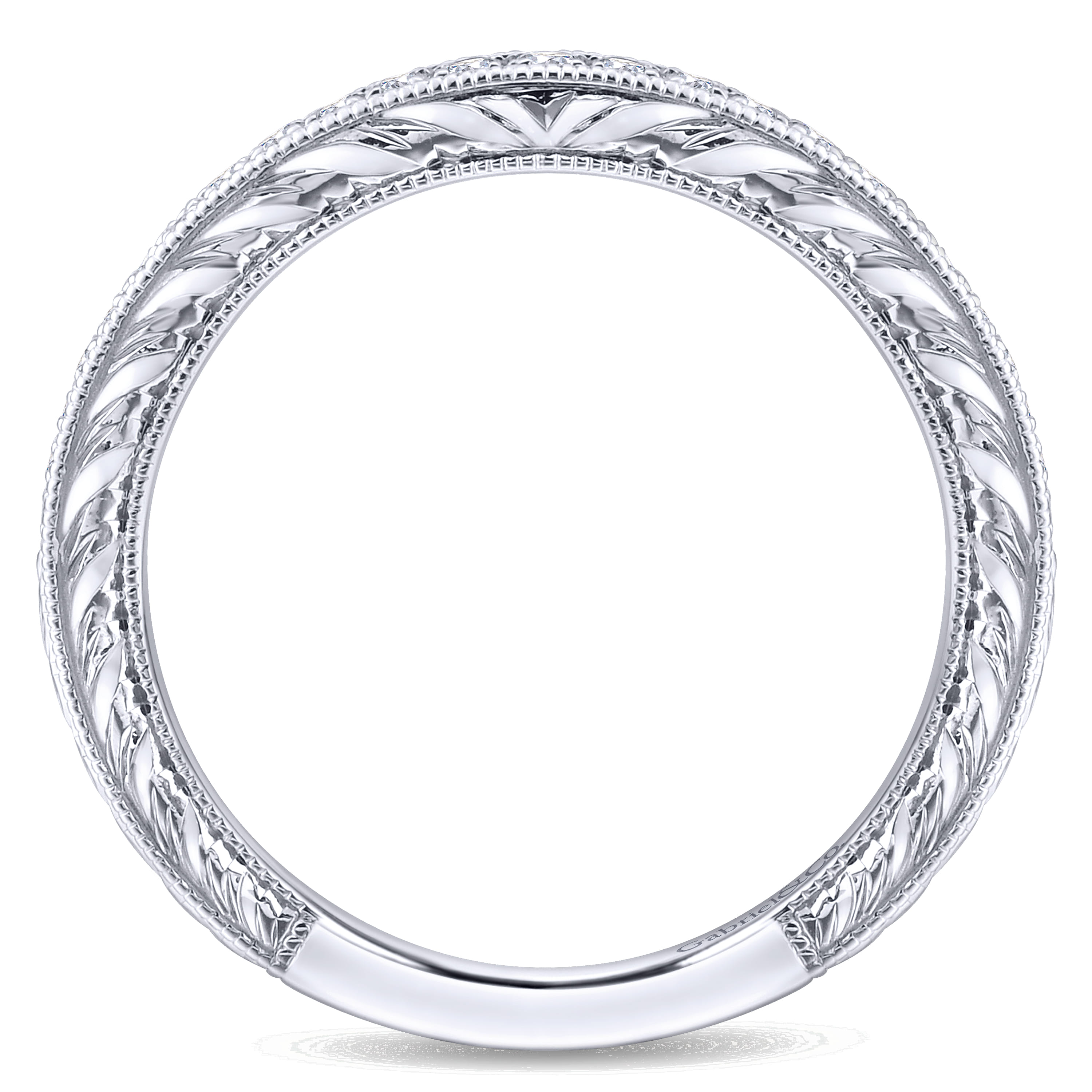 14K White Gold Matching Wedding Band - 0.14 ct - Shot 2