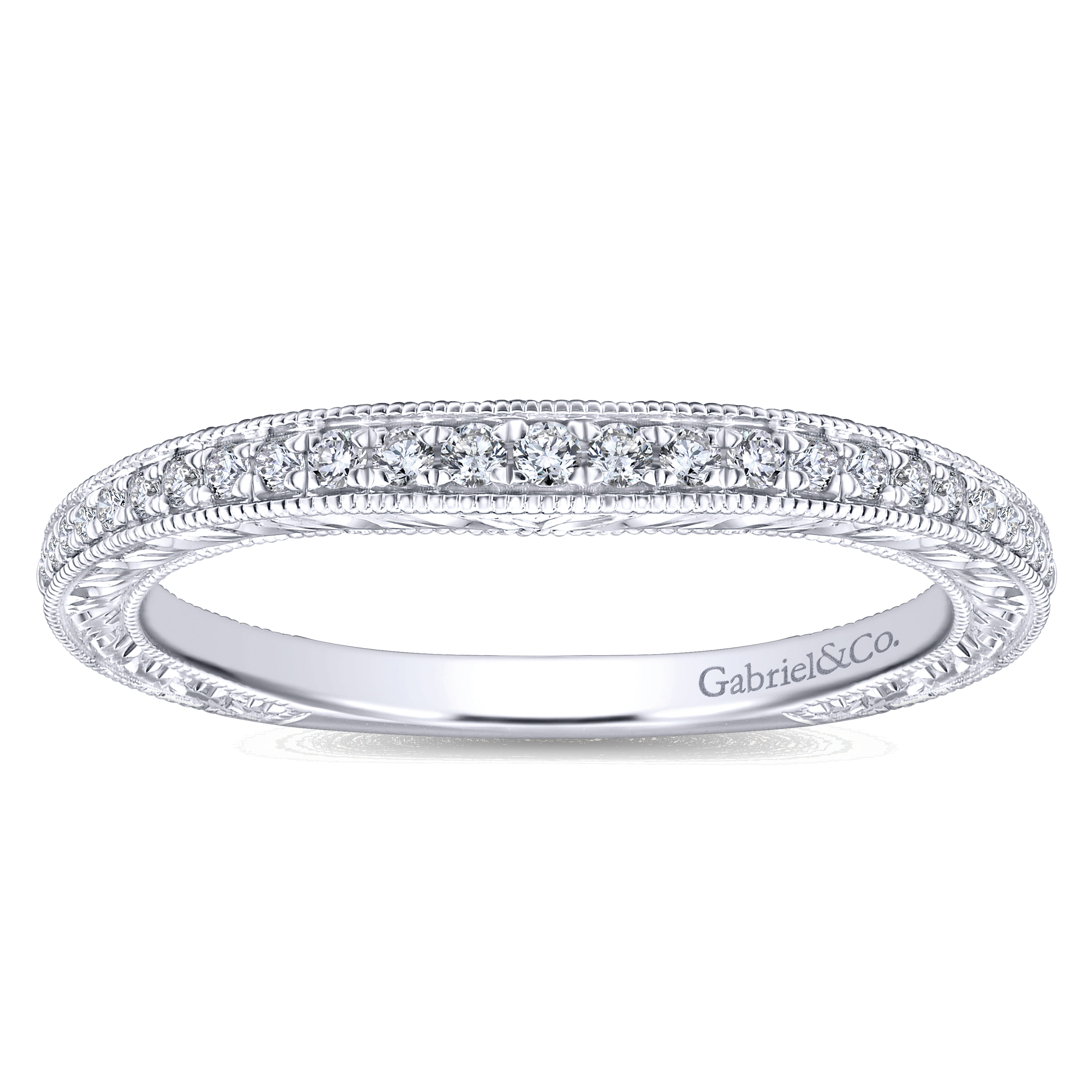14K White Gold Matching Wedding Band - 0.14 ct - Shot 5
