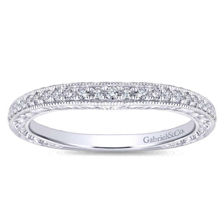 14K White Gold Matching Wedding Band - 0.14 ct - Shot 5