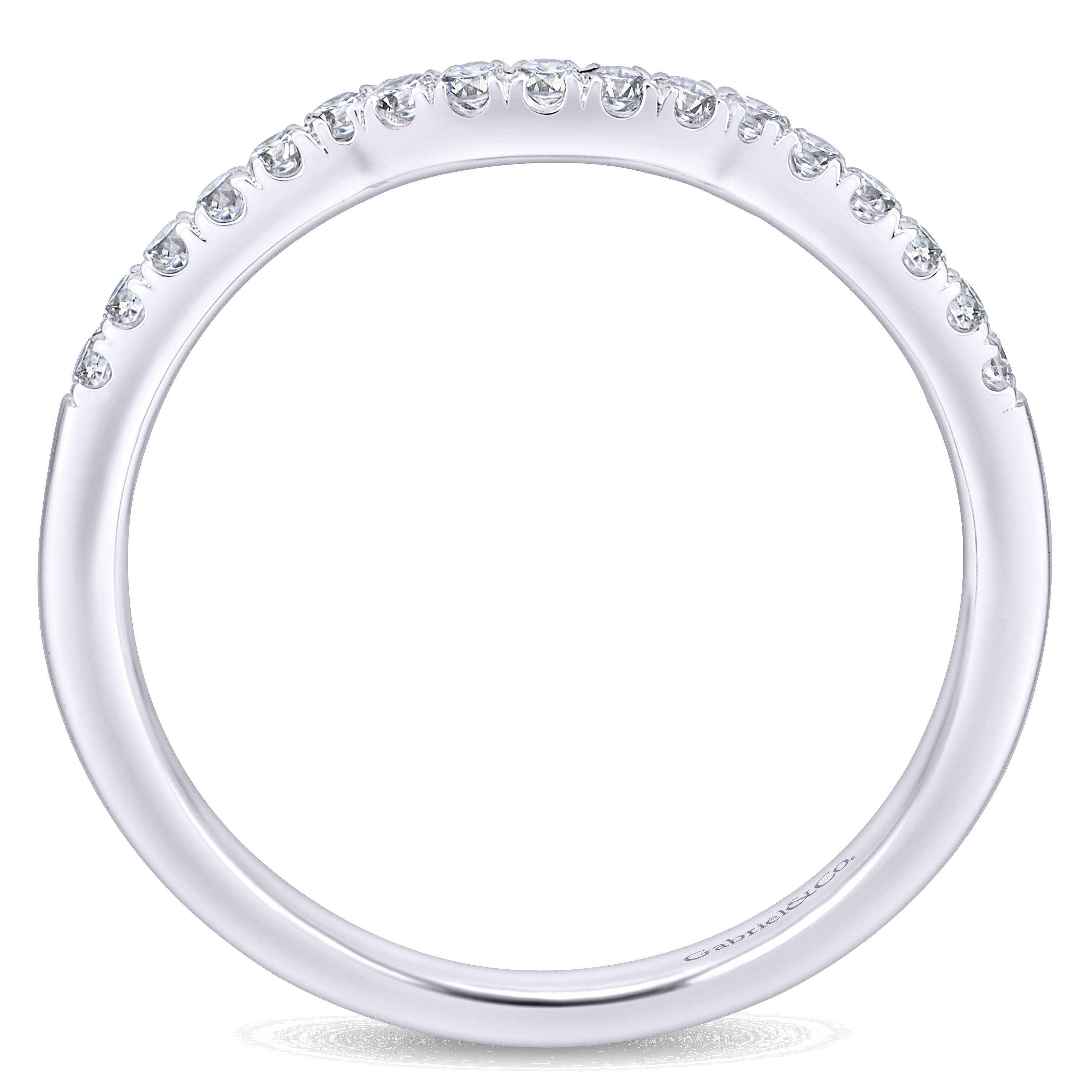 14K White Gold Matching Wedding Band - 0.14 ct - Shot 2