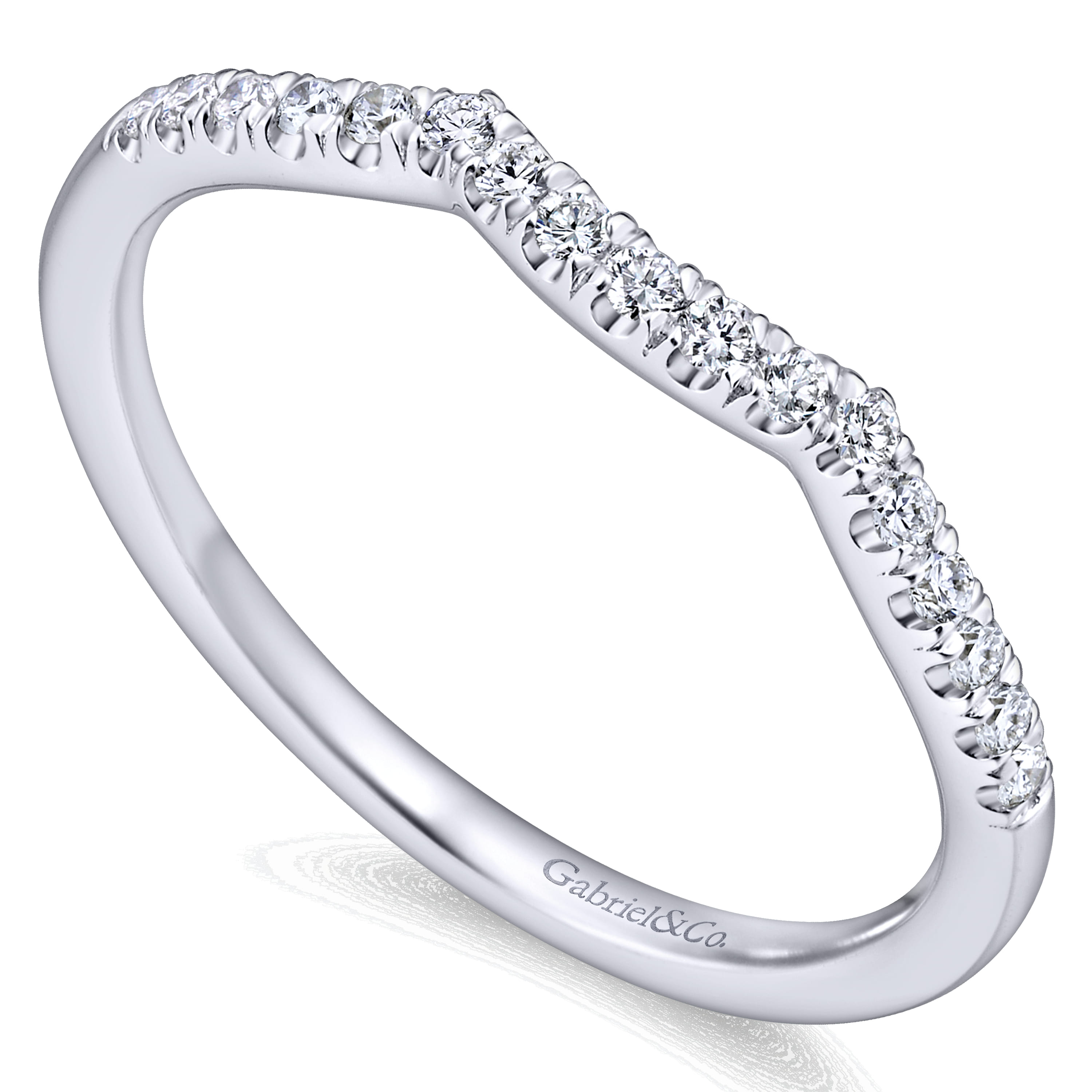 14K White Gold Matching Wedding Band - 0.14 ct - Shot 3