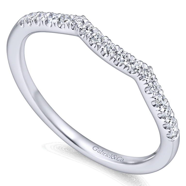 14K White Gold Matching Wedding Band - 0.14 ct - Shot 3