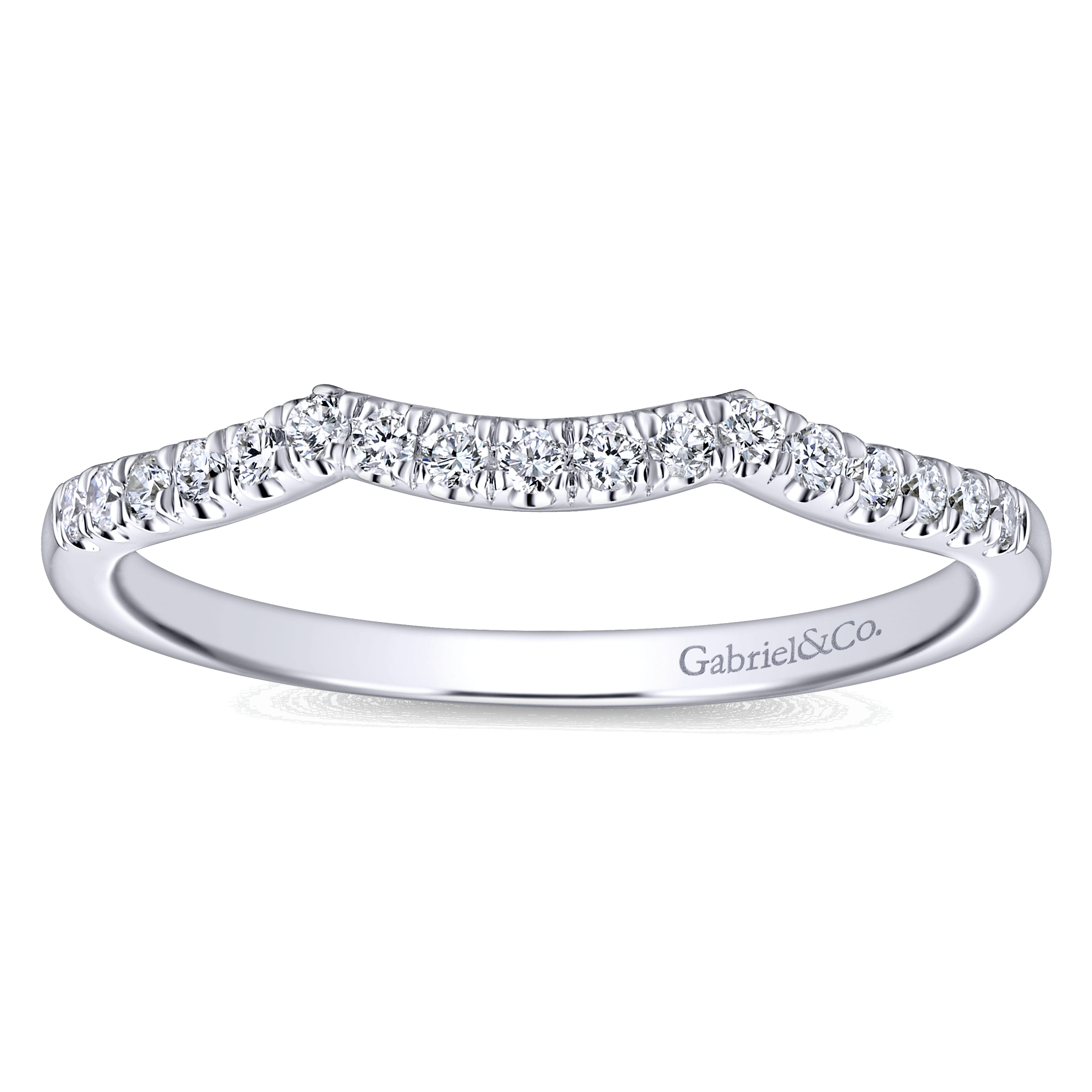 14K White Gold Matching Wedding Band - 0.14 ct - Shot 5