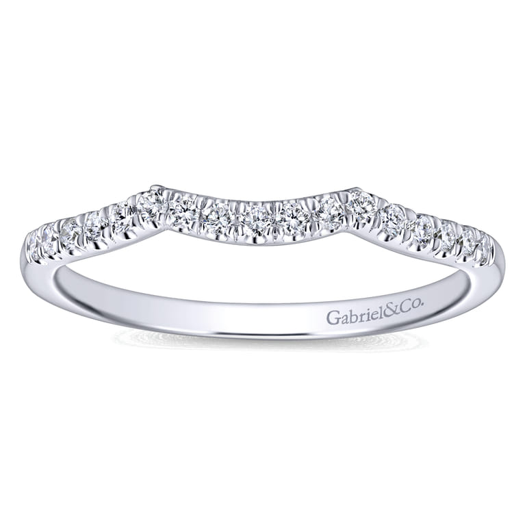 14K White Gold Matching Wedding Band - 0.14 ct - Shot 5