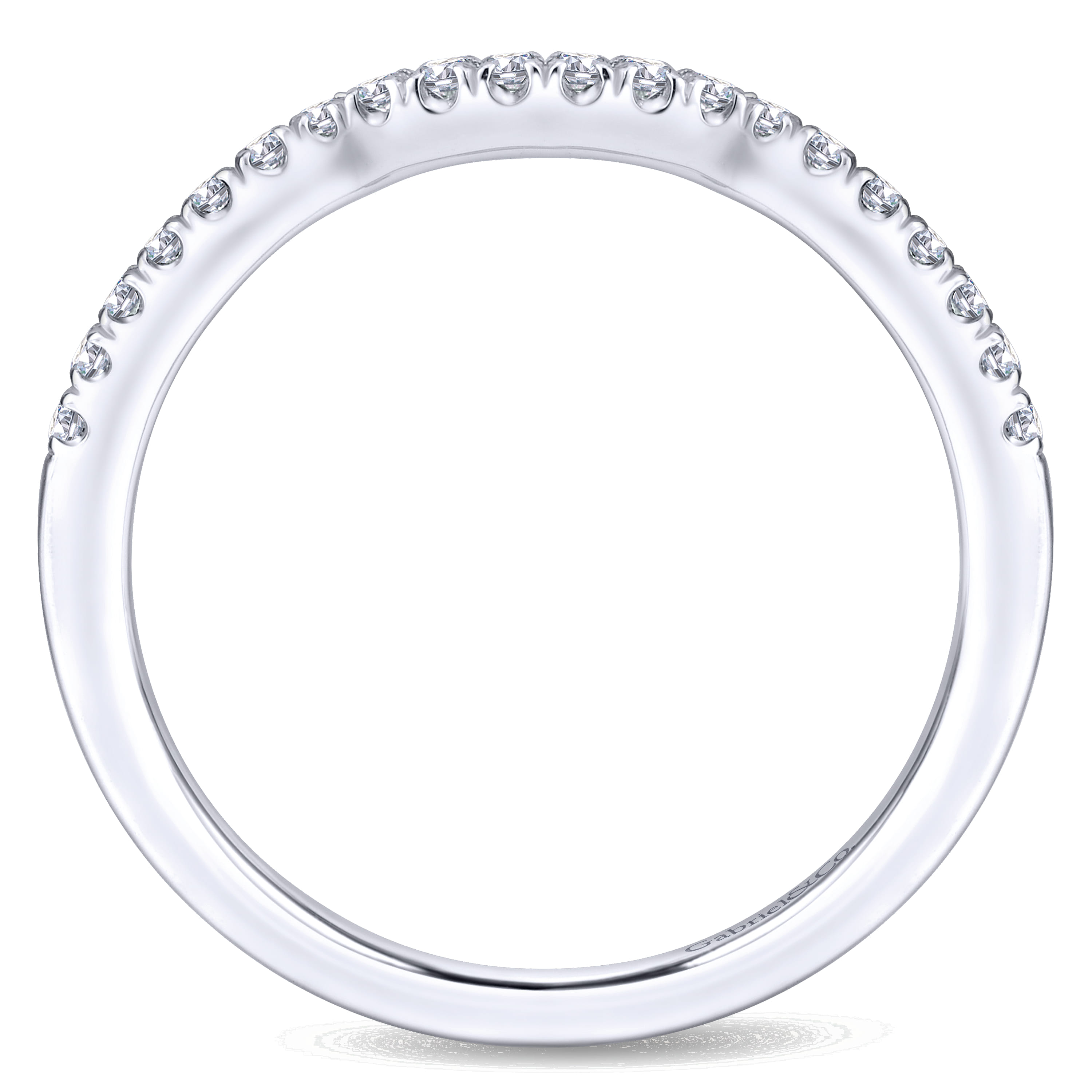 14K White Gold Matching Wedding Band - 0.17 ct - Shot 2