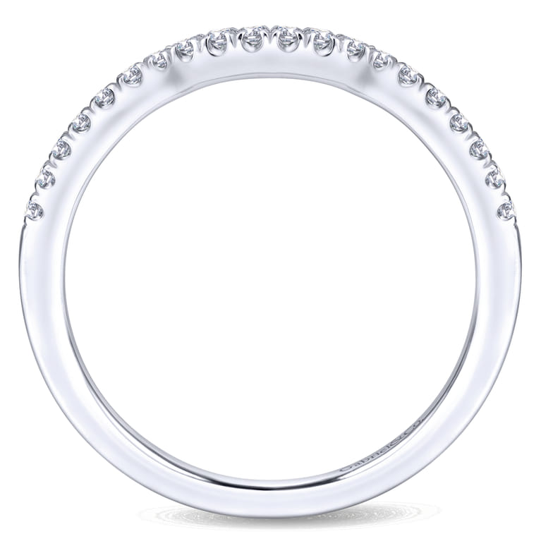 14K White Gold Matching Wedding Band - 0.17 ct - Shot 2
