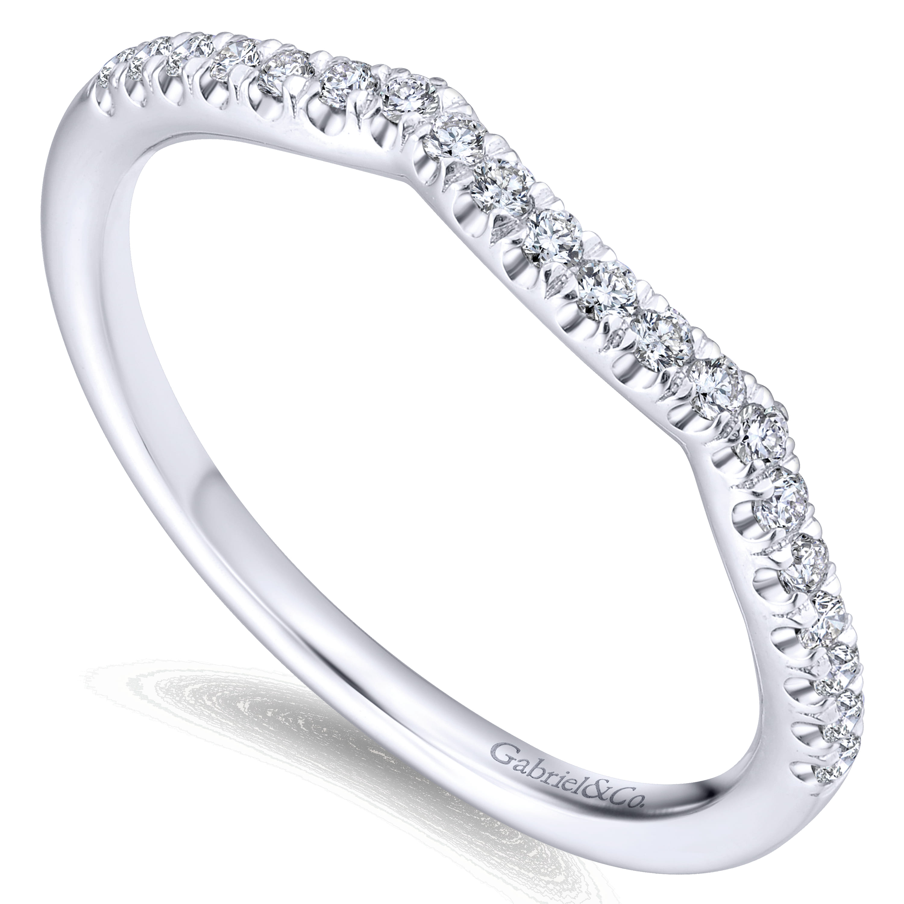 14K White Gold Matching Wedding Band - 0.17 ct - Shot 3
