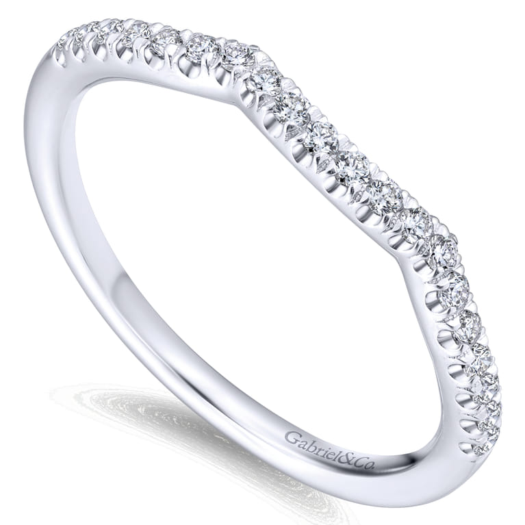 14K White Gold Matching Wedding Band - 0.17 ct - Shot 3