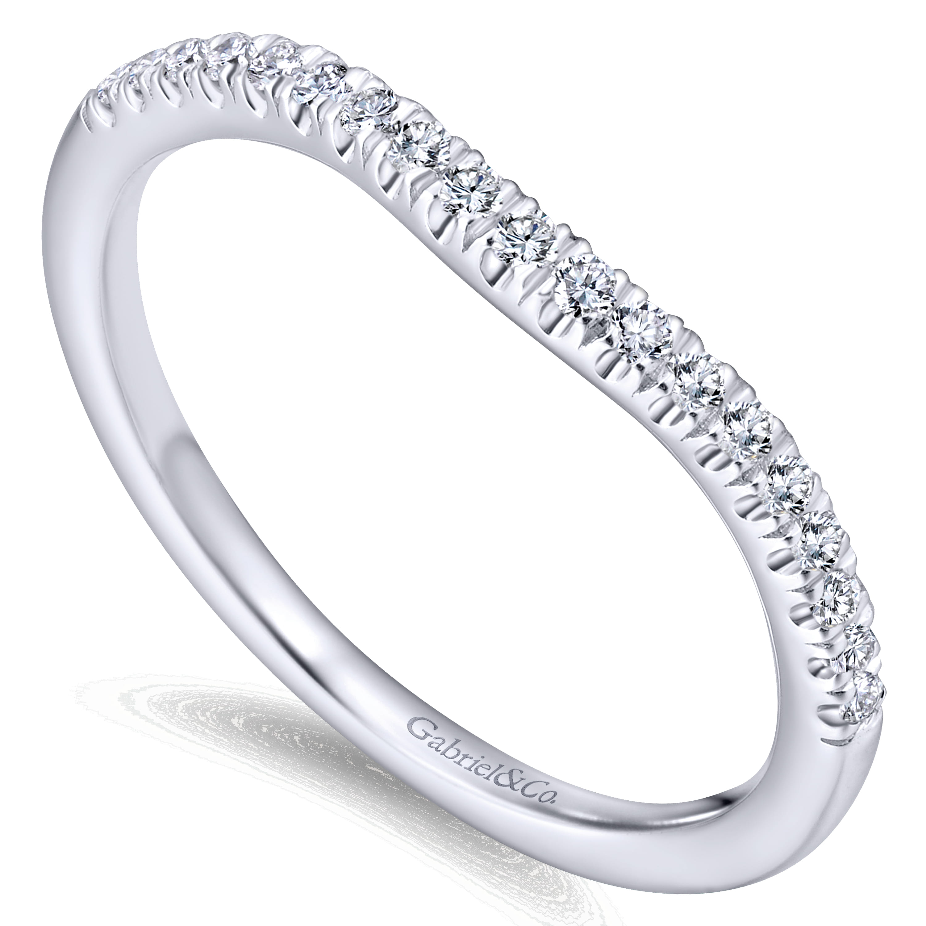 14K White Gold Matching Wedding Band - 0.15 ct - Shot 3