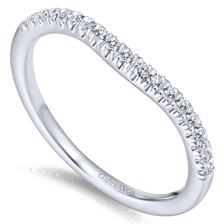 14K White Gold Matching Wedding Band - 0.15 ct - Shot 3