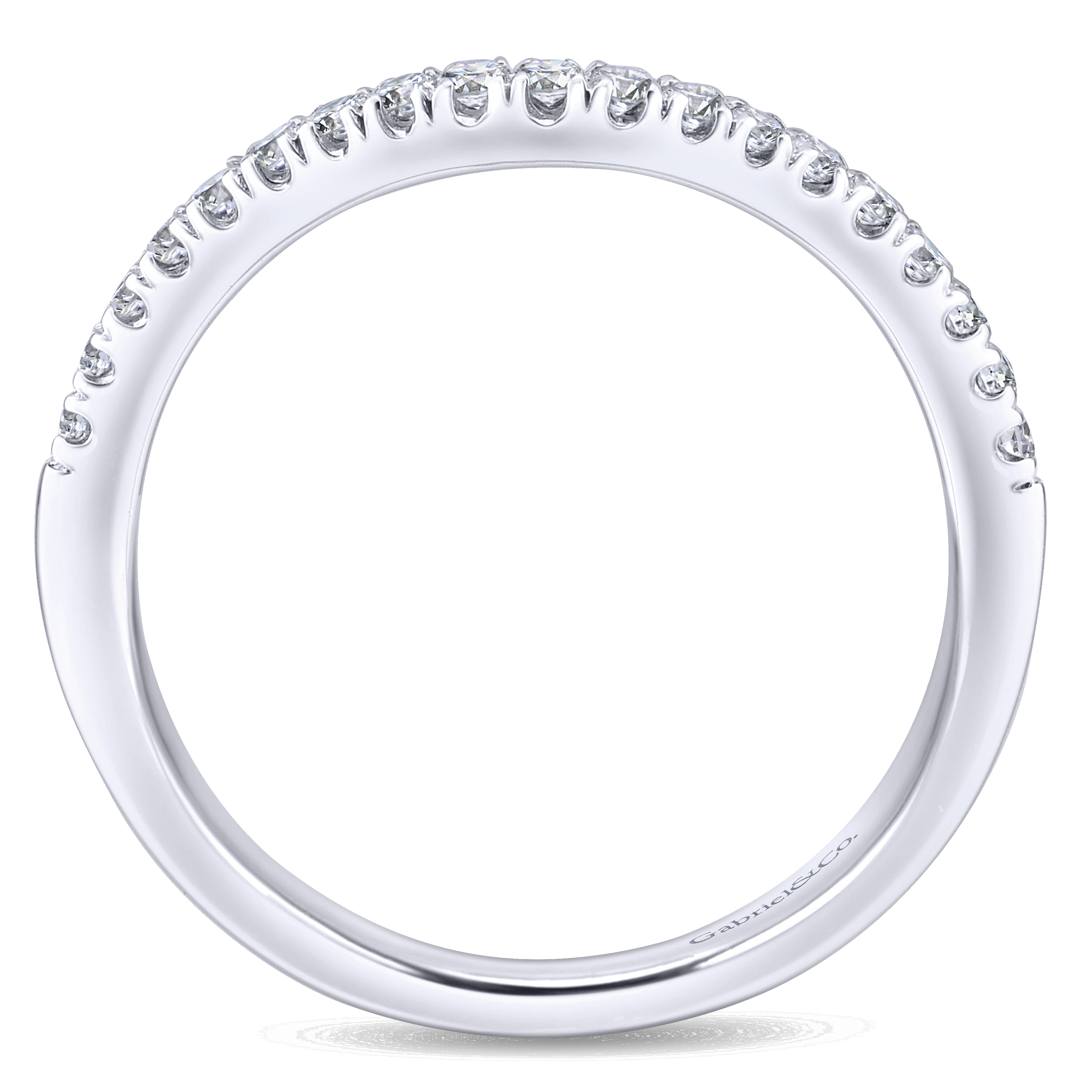 14K White Gold Matching Wedding Band - 0.19 ct - Shot 2