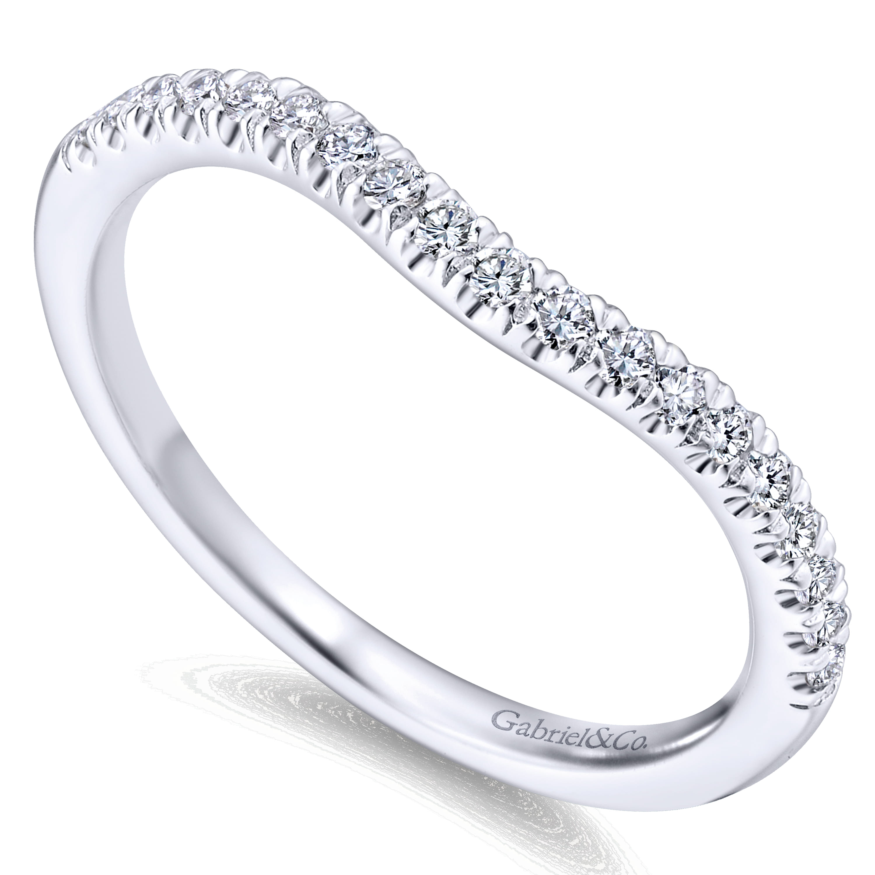 14K White Gold Matching Wedding Band - 0.19 ct - Shot 3