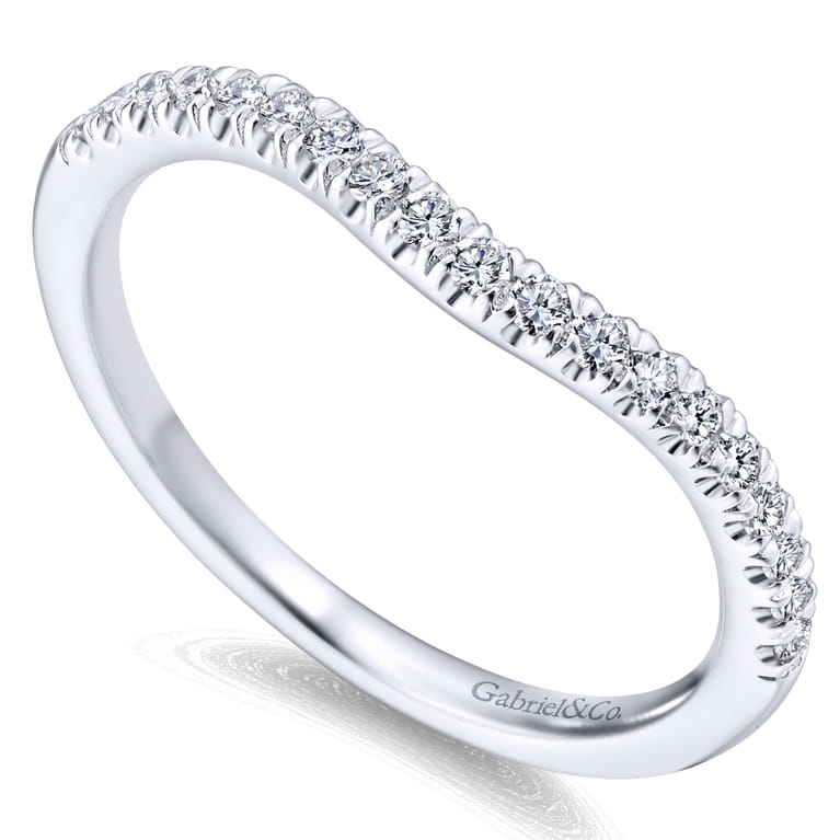 14K White Gold Matching Wedding Band - 0.19 ct - Shot 3
