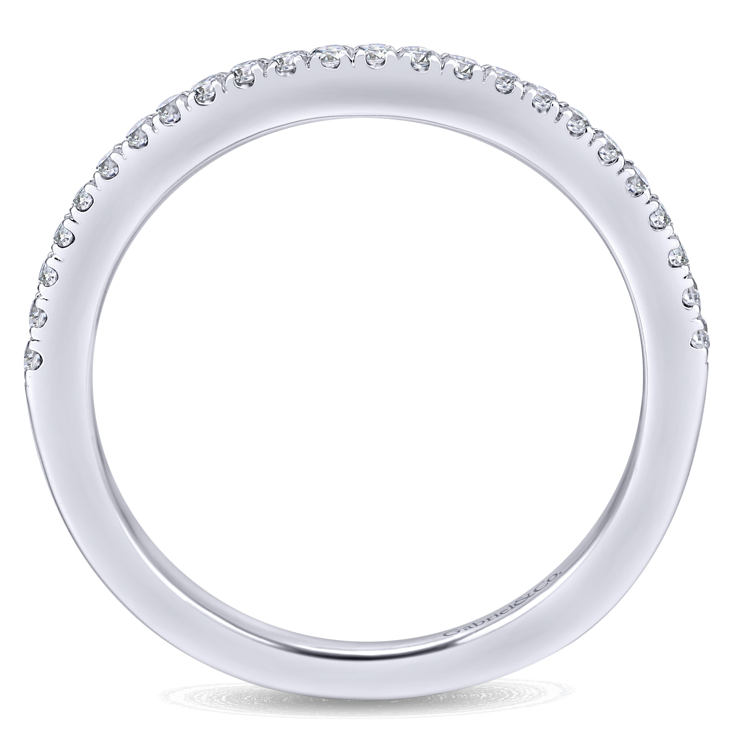 14K White Gold Matching Wedding Band - 0.16 ct - Shot 2