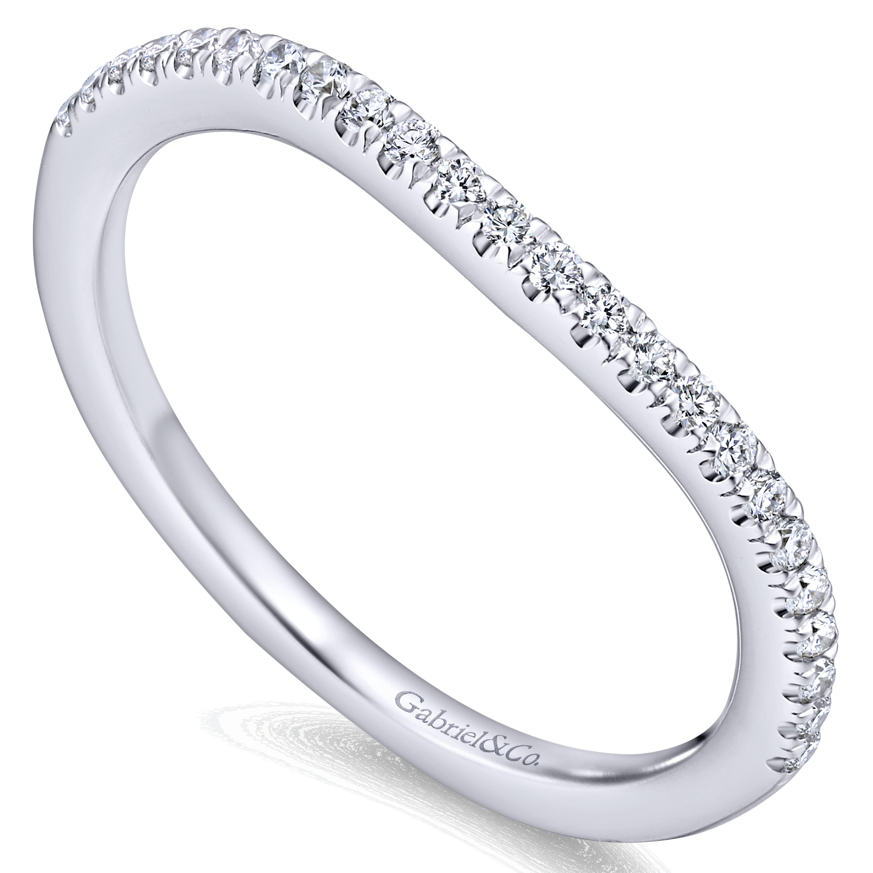 14K White Gold Matching Wedding Band - 0.16 ct - Shot 3