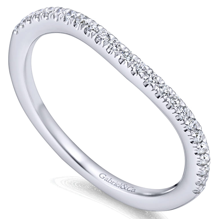 14K White Gold Matching Wedding Band - 0.16 ct - Shot 3