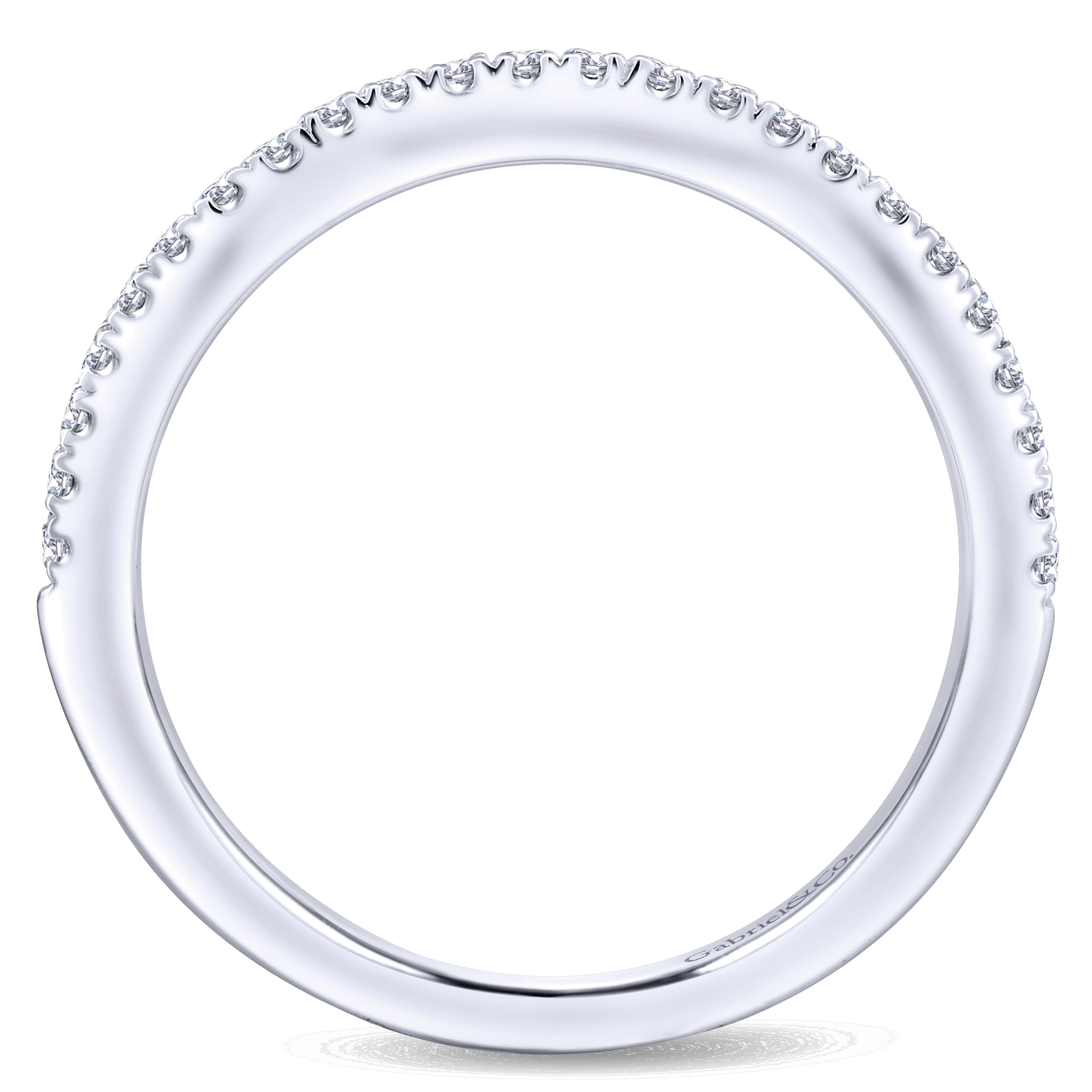 14K White Gold Matching Wedding Band - 0.19 ct - Shot 2