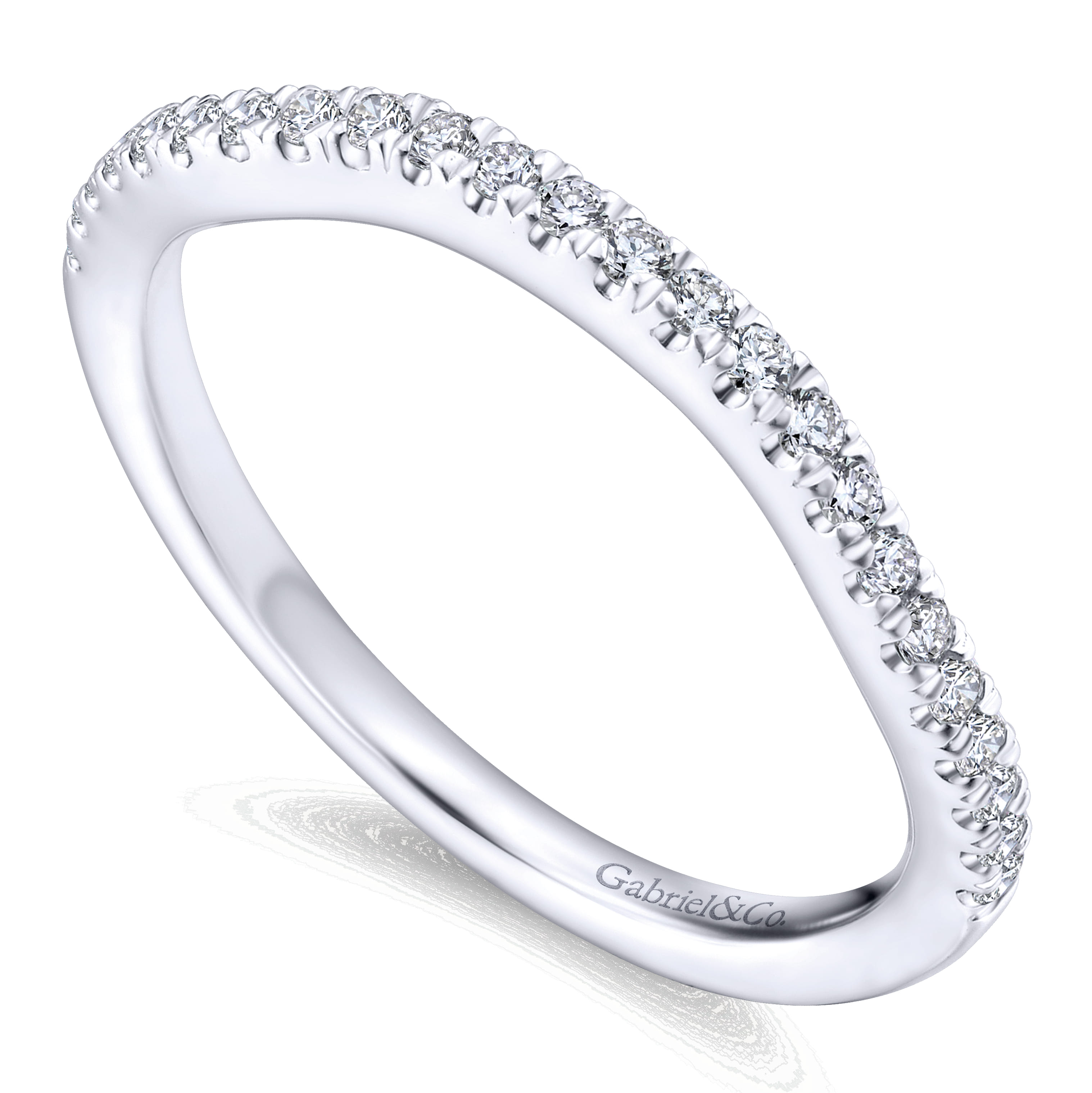 14K White Gold Matching Wedding Band - 0.19 ct - Shot 3
